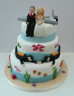 Scuba diving wedding cake